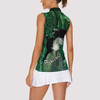New Zealand Aroha Koe Mama Women Sleeveless Polo Shirt Maori Hongi - Pounamu LT7 - Polynesian Pride