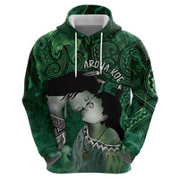 New Zealand Aroha Koe Mama Zip Hoodie Maori Hongi - Pounamu