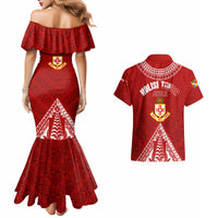 Personalised Kolisi Tonga Atele Couples Matching Mermaid Dress And Hawaiian Shirt Tongan Kupesi - Special LT7 - Polynesian Pride