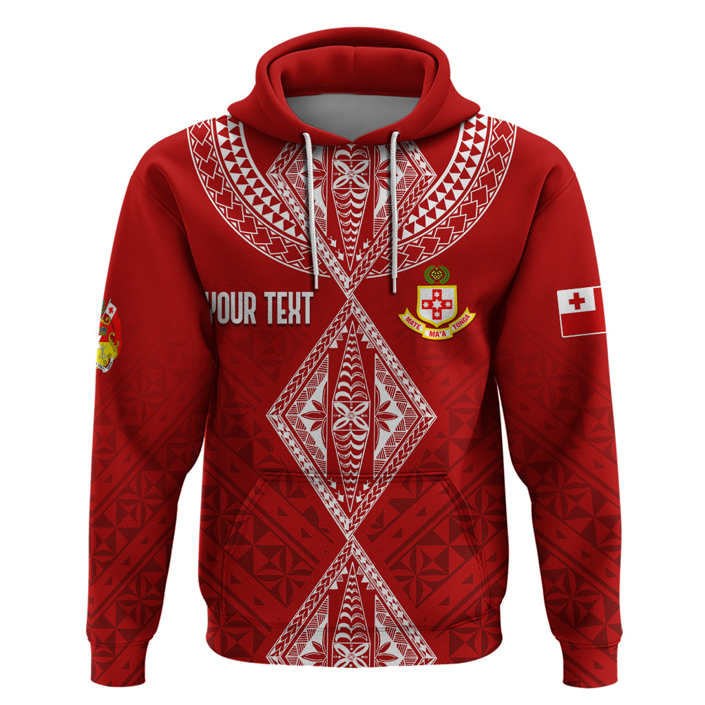 Personalised Kolisi Tonga Atele Hoodie Tongan Kupesi - Special LT7 Red - Polynesian Pride