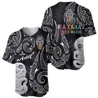 Kia Hara Te reo Maori Baseball Jersey Manaia Moko Pattern