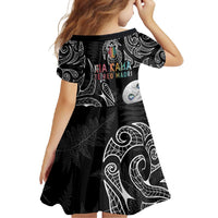 Kia Hara Te reo Maori Family Matching Long Sleeve Bodycon Dress and Hawaiian Shirt Manaia Moko Pattern LT7 - Polynesian Pride