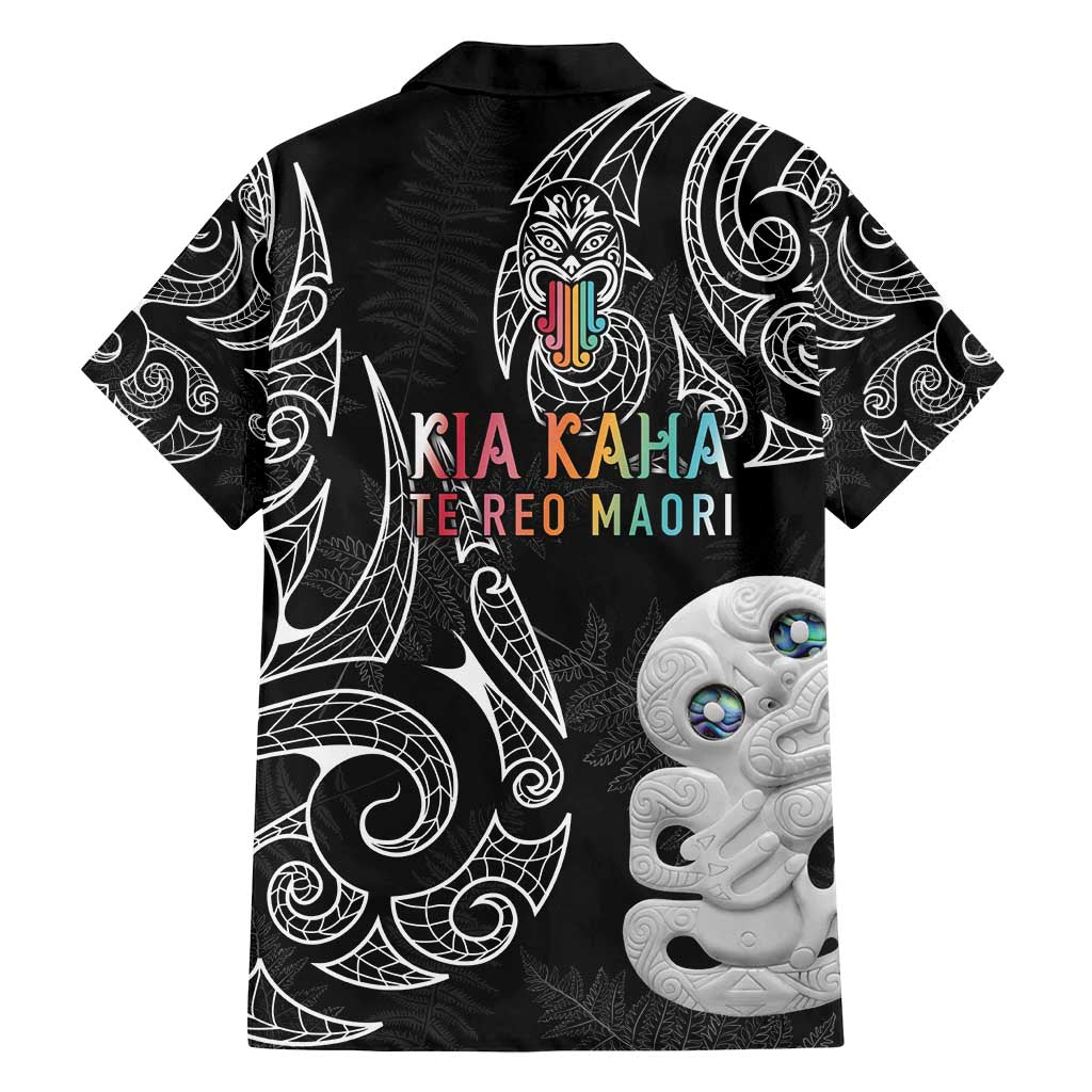 Kia Hara Te reo Maori Family Matching Tank Maxi Dress and Hawaiian Shirt Manaia Moko Pattern