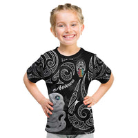 Kia Hara Te reo Maori Kid T Shirt Manaia Moko Pattern