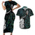 Kia Hara Te reo Maori Couples Matching Short Sleeve Bodycon Dress and Hawaiian Shirt Manaia Moko Mix Paua Shell