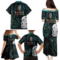 Kia Hara Te reo Maori Family Matching Puletasi and Hawaiian Shirt Manaia Moko Mix Paua Shell LT7 - Polynesian Pride