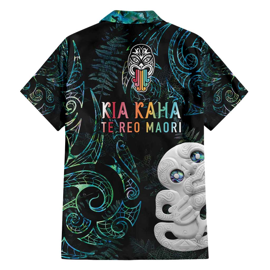 Kia Hara Te reo Maori Family Matching Tank Maxi Dress and Hawaiian Shirt Manaia Moko Mix Paua Shell