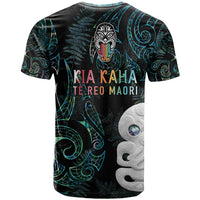 Kia Hara Te reo Maori T Shirt Manaia Moko Mix Paua Shell