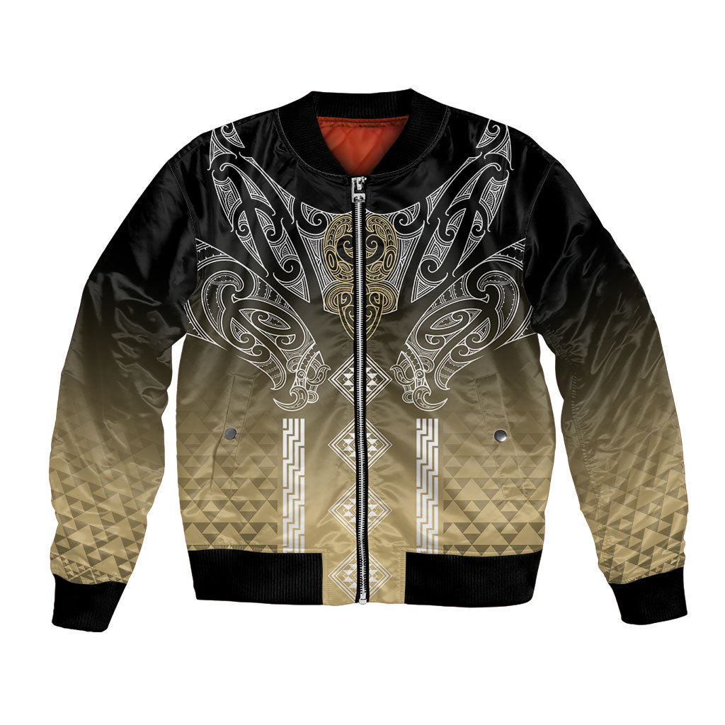 Aotearoa Maori Iwi Heritage Bomber Jacket Waikato Tainui Parauri LT7 Unisex Earth Gold - Polynesian Pride