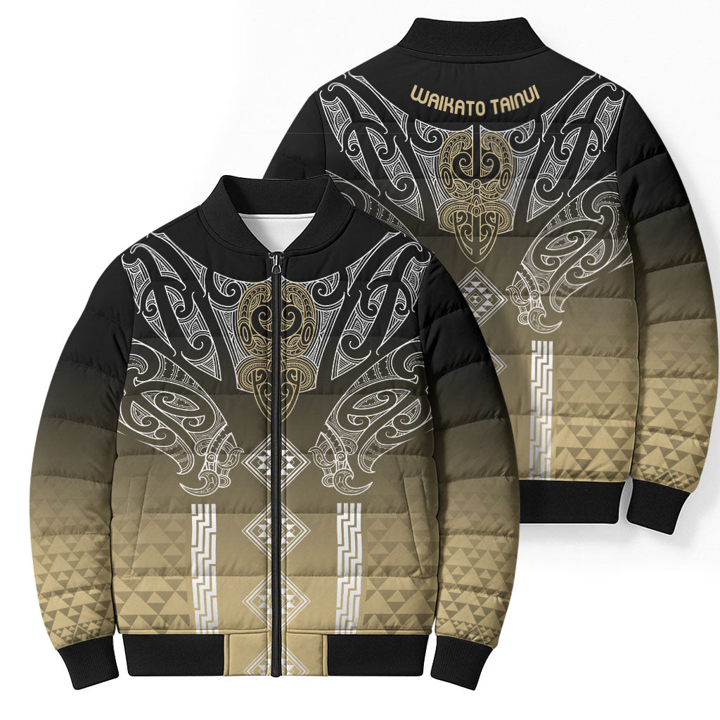 Aotearoa Maori Iwi Heritage Bomber Puffer Jacket Waikato Tainui Parauri LT7 - Polynesian Pride