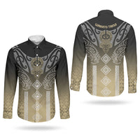 Aotearoa Maori Iwi Heritage Couples Matching Tank Maxi Dress and Long Sleeve Button Shirt Waikato Tainui Parauri LT7 - Polynesian Pride