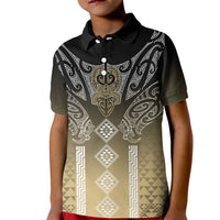 Aotearoa Maori Iwi Heritage Kid Polo Shirt Waikato Tainui Parauri LT7 Kid Earth Gold - Polynesian Pride