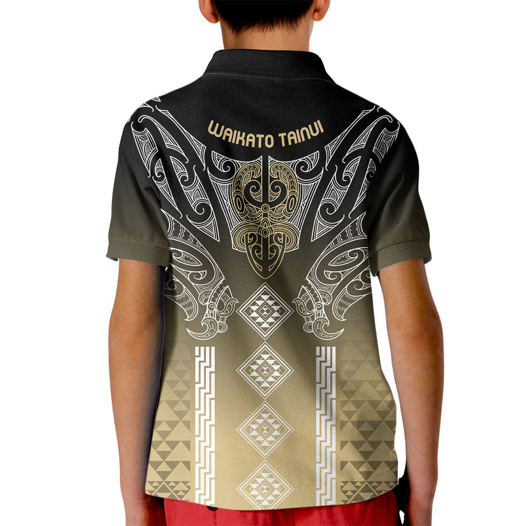 Aotearoa Maori Iwi Heritage Kid Polo Shirt Waikato Tainui Parauri LT7 - Polynesian Pride