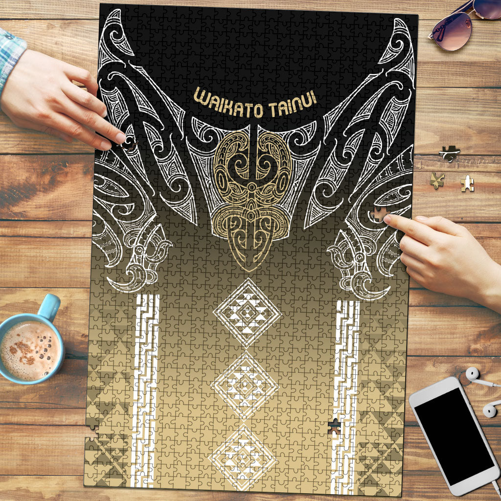 Aotearoa Maori Iwi Heritage Puzzle Waikato Tainui Parauri LT7 Earth Gold - Polynesian Pride