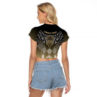 Aotearoa Maori Iwi Heritage Raglan Cropped T Shirt Waikato Tainui Parauri LT7 - Polynesian Pride