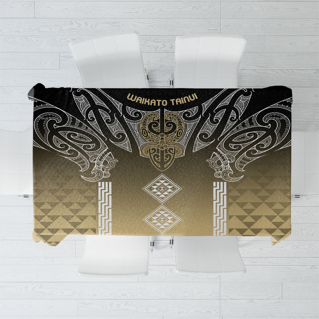 Aotearoa Maori Iwi Heritage Tablecloth Waikato Tainui Parauri LT7 Earth Gold - Polynesian Pride