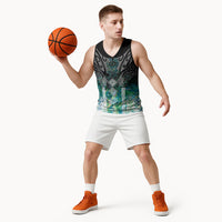 Aotearoa Maori Iwi Heritage Basketball Jersey Ngati Kahungunu Paua Shell Turquoise LT7 - Polynesian Pride