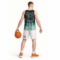 Aotearoa Maori Iwi Heritage Basketball Jersey Ngati Kahungunu Paua Shell Turquoise LT7 - Polynesian Pride