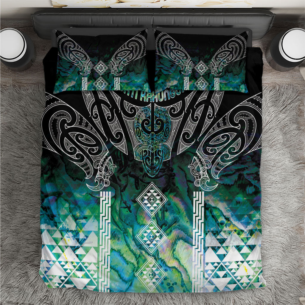 Aotearoa Maori Iwi Heritage Bedding Set Ngati Kahungunu Paua Shell Turquoise LT7 Green Blue - Polynesian Pride