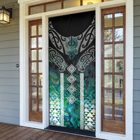Aotearoa Maori Iwi Heritage Door Cover Ngati Kahungunu Paua Shell Turquoise LT7 - Polynesian Pride