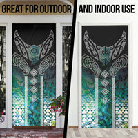 Aotearoa Maori Iwi Heritage Door Cover Ngati Kahungunu Paua Shell Turquoise LT7 - Polynesian Pride