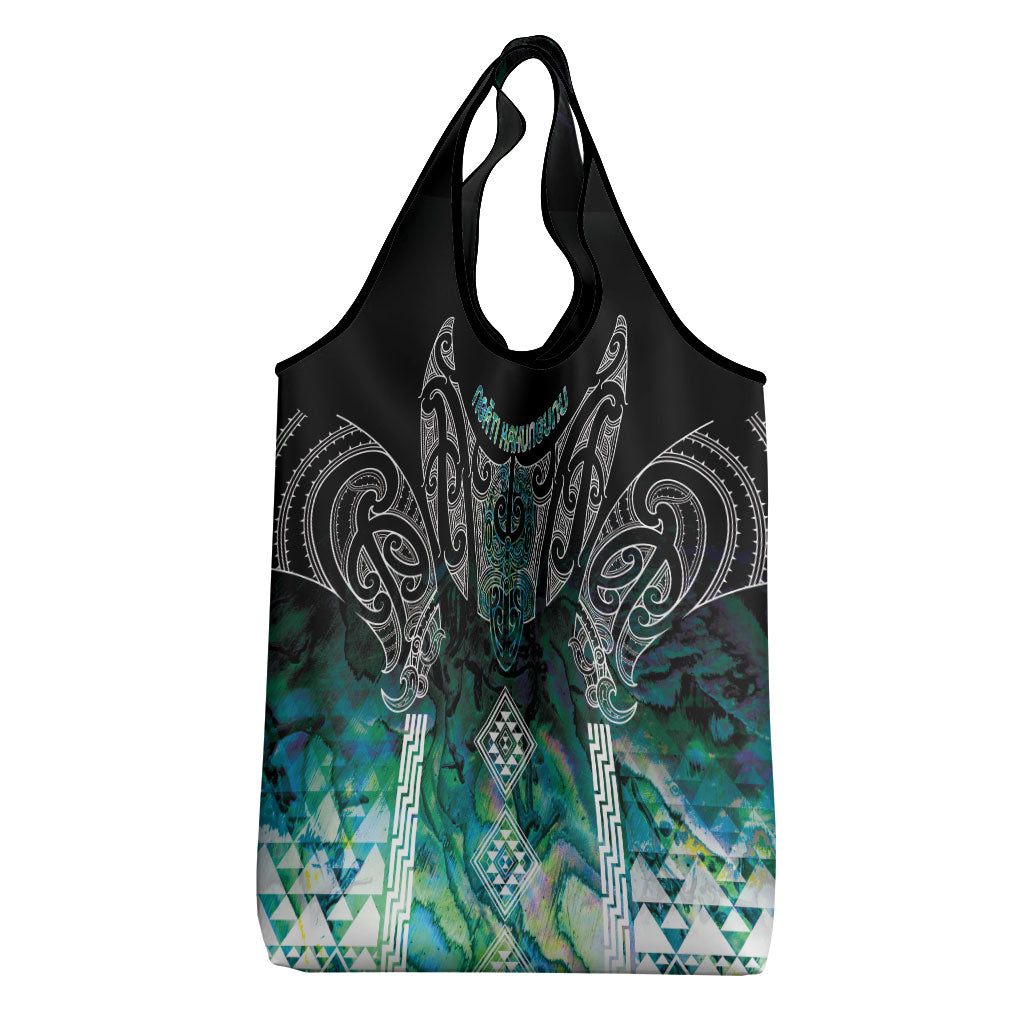 Aotearoa Maori Iwi Heritage Grocery Bag Ngati Kahungunu Paua Shell Turquoise LT7 - Polynesian Pride