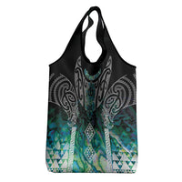 Aotearoa Maori Iwi Heritage Grocery Bag Ngati Kahungunu Paua Shell Turquoise LT7 - Polynesian Pride