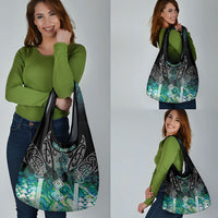Aotearoa Maori Iwi Heritage Grocery Bag Ngati Kahungunu Paua Shell Turquoise LT7 - Polynesian Pride