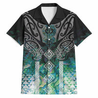 Aotearoa Maori Iwi Heritage Hawaiian Shirt Ngati Kahungunu Paua Shell Turquoise LT7 Green Blue - Polynesian Pride