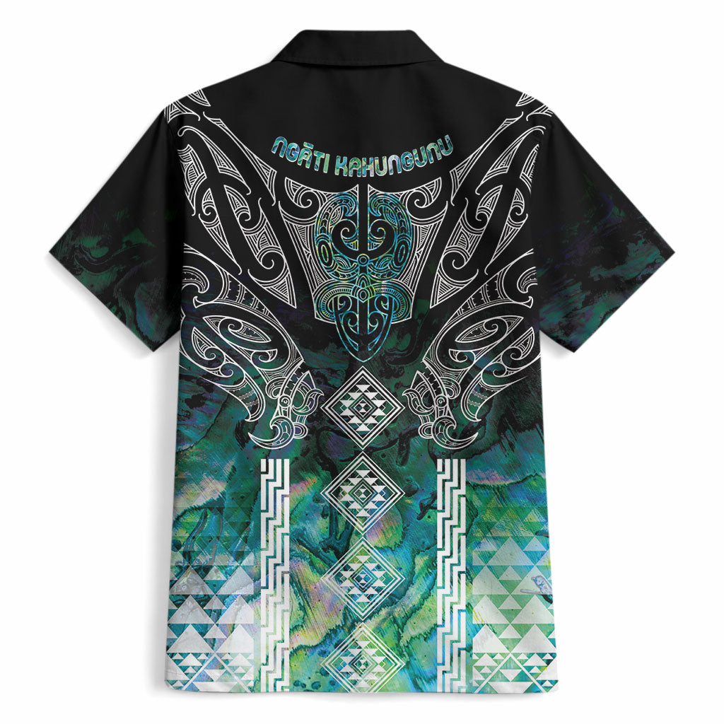 Aotearoa Maori Iwi Heritage Hawaiian Shirt Ngati Kahungunu Paua Shell Turquoise LT7 - Polynesian Pride