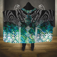Aotearoa Maori Iwi Heritage Hooded Blanket Ngati Kahungunu Paua Shell Turquoise LT7 - Polynesian Pride