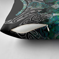 Aotearoa Maori Iwi Heritage Pillow Cover Ngati Kahungunu Paua Shell Turquoise LT7 - Polynesian Pride