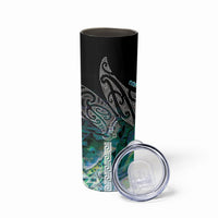 Aotearoa Maori Iwi Heritage Skinny Tumbler Ngati Kahungunu Paua Shell Turquoise LT7 - Polynesian Pride