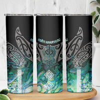 Aotearoa Maori Iwi Heritage Skinny Tumbler Ngati Kahungunu Paua Shell Turquoise LT7 - Polynesian Pride