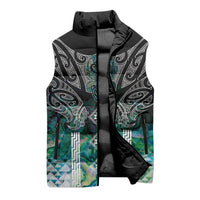 Aotearoa Maori Iwi Heritage Sleeveless Puffer Jacket Ngati Kahungunu Paua Shell Turquoise LT7 - Polynesian Pride