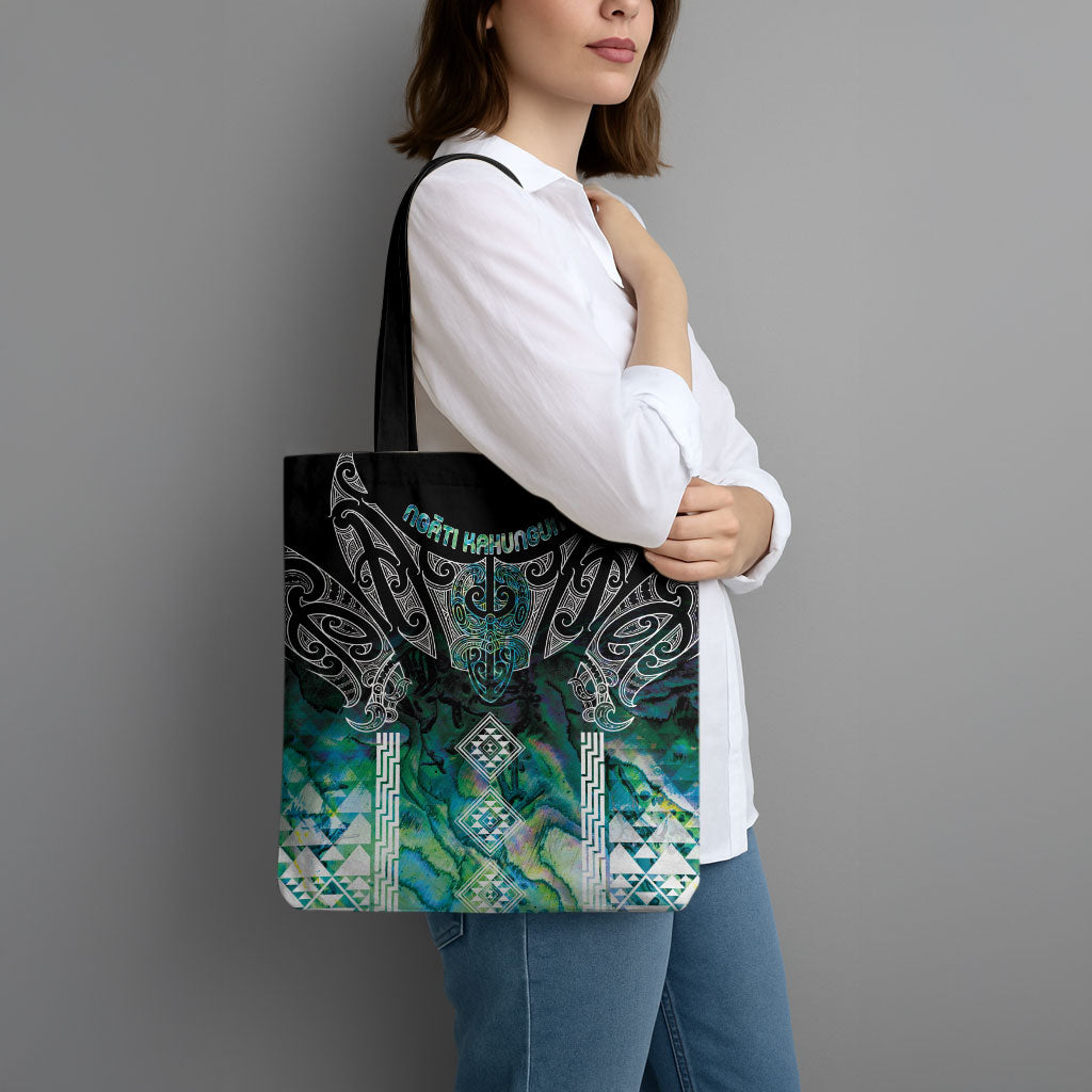 Aotearoa Maori Iwi Heritage Tote Bag Ngati Kahungunu Paua Shell Turquoise LT7 - Polynesian Pride