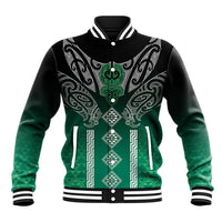 Aotearoa Maori Iwi Heritage Baseball Jacket Ngai Tahu Pounamu Green LT7 Unisex Jade Green - Polynesian Pride