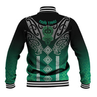 Aotearoa Maori Iwi Heritage Baseball Jacket Ngai Tahu Pounamu Green LT7 - Polynesian Pride