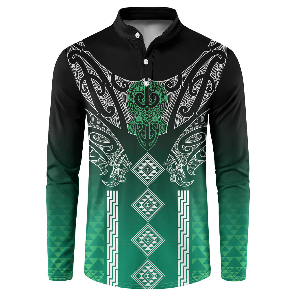 Aotearoa Maori Iwi Heritage Button Sweatshirt Ngai Tahu Pounamu Green LT7 Jade Green - Polynesian Pride