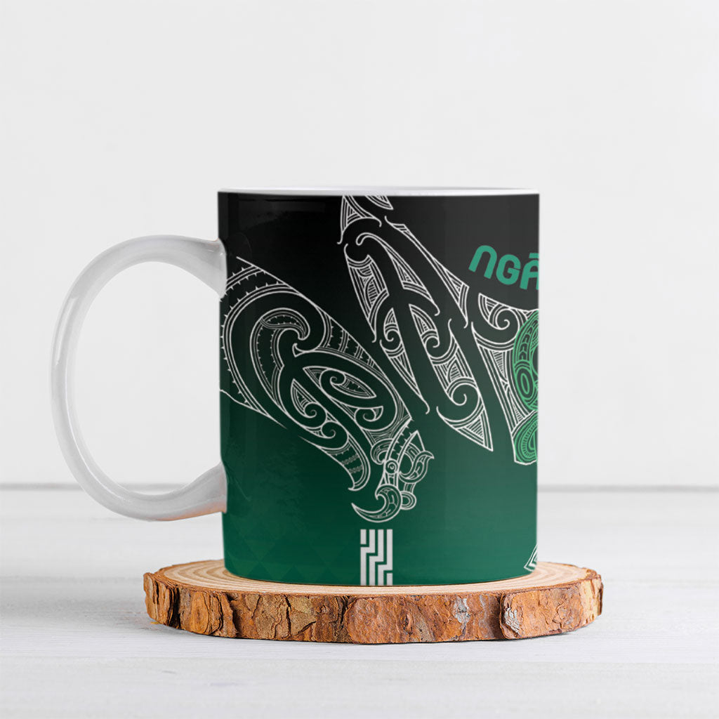 Aotearoa Maori Iwi Heritage Ceramic Mug Ngai Tahu Pounamu Green LT7 Jade Green - Polynesian Pride