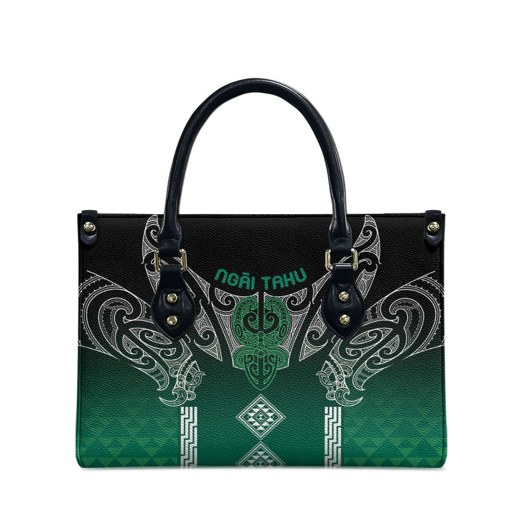 Aotearoa Maori Iwi Heritage Leather Bag Ngai Tahu Pounamu Green LT7 - Polynesian Pride