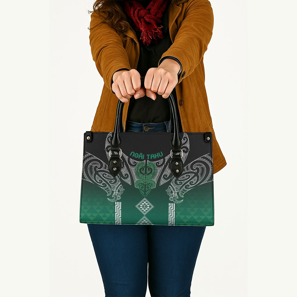 Aotearoa Maori Iwi Heritage Leather Bag Ngai Tahu Pounamu Green LT7 - Polynesian Pride