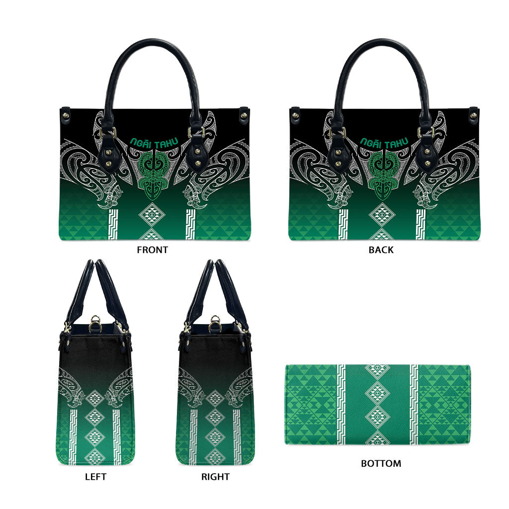 Aotearoa Maori Iwi Heritage Leather Bag Ngai Tahu Pounamu Green LT7 - Polynesian Pride