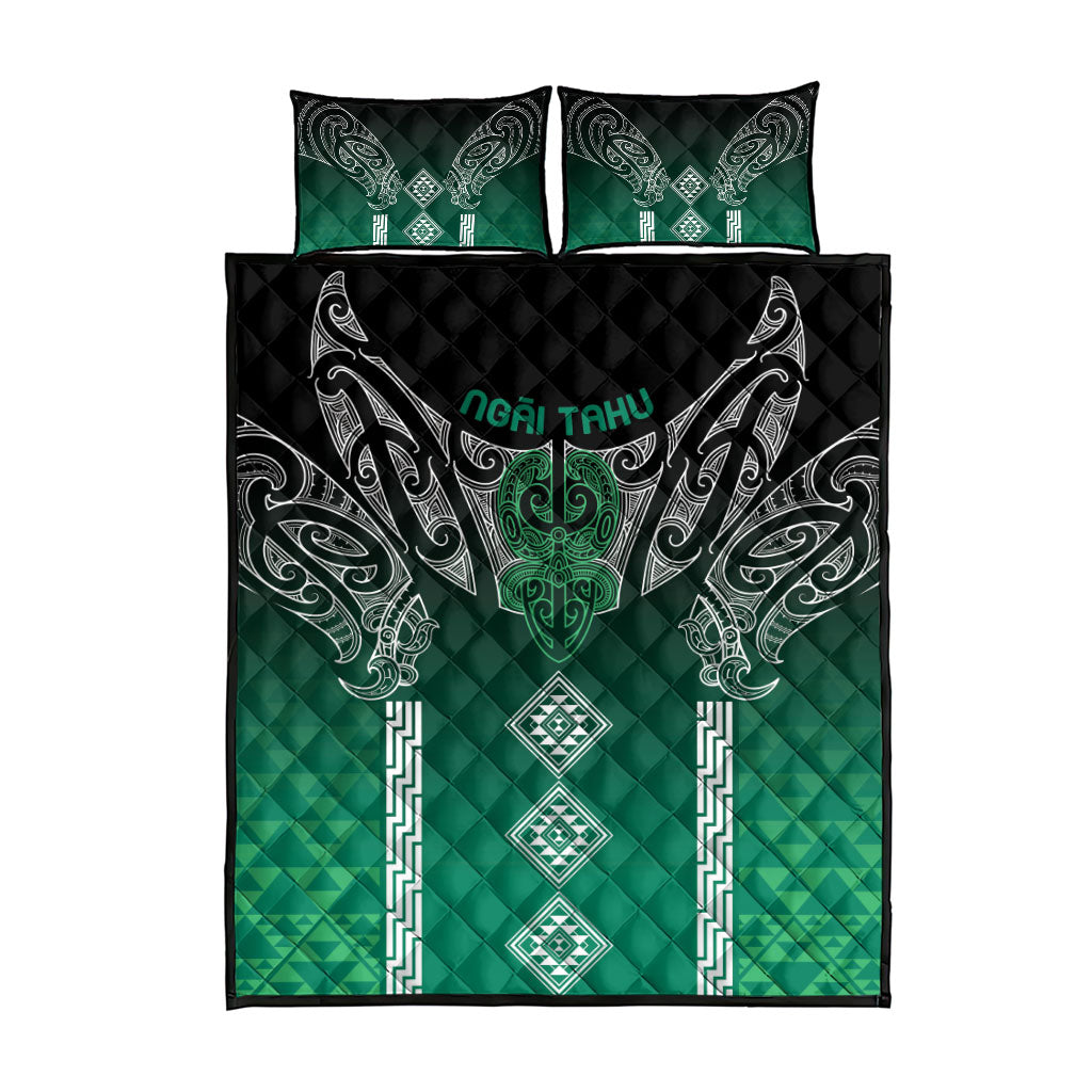 Aotearoa Maori Iwi Heritage Quilt Bed Set Ngai Tahu Pounamu Green LT7 - Polynesian Pride