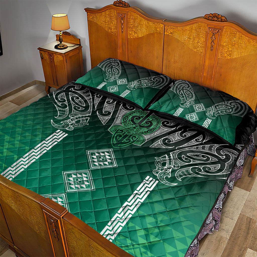 Aotearoa Maori Iwi Heritage Quilt Bed Set Ngai Tahu Pounamu Green LT7 - Polynesian Pride