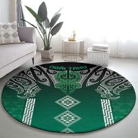 Aotearoa Maori Iwi Heritage Round Carpet Ngai Tahu Pounamu Green LT7 - Polynesian Pride