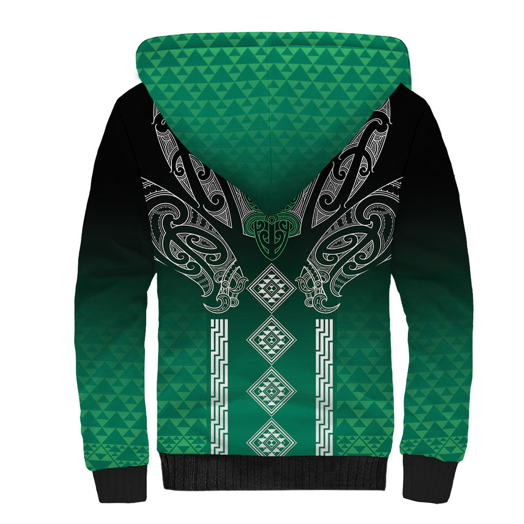 Aotearoa Maori Iwi Heritage Sherpa Hoodie Ngai Tahu Pounamu Green LT7 - Polynesian Pride