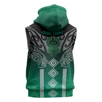 Aotearoa Maori Iwi Heritage Sleeveless Zip Hoodie Ngai Tahu Pounamu Green LT7 - Polynesian Pride