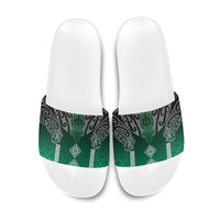 Aotearoa Maori Iwi Heritage Slide Sandals Ngai Tahu Pounamu Green LT7 Jade Green - Polynesian Pride