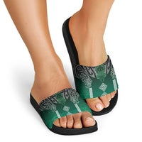 Aotearoa Maori Iwi Heritage Slide Sandals Ngai Tahu Pounamu Green LT7 - Polynesian Pride